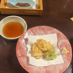 四季・日本料理 いばら木 - 【揚物】小海老湯葉巻・蕗の薹