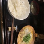 Katsudon - Wﾀﾏｺﾞの一番ﾒｼﾞｬｰなsetにしてみﾏｼﾀ♡ご飯のお皿は、画像よりも"ぺったんこ"な印象ﾅﾉﾃﾞｽ♡