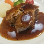 キッチン ブルー グローブ - 豚肩ロースポシェは、崩れかけています