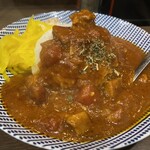 ヌードル＆スパイスカレー 今日の1番 - 朝限定セットのカレー(本日は，トマトたっぷりチキン)  ¥500-(税込)