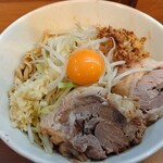 ラーメン BooBoo太郎。 - 汁無し麺少なめニンニク少なめ