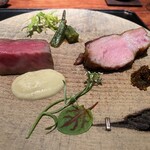 薪炭まだら - 主は、和牛と黒豚の味の共演