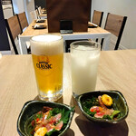 Kitano Housekibako - 生ビール　ホットペッパークーポンで200円/カルピス　380円/お通し　500円