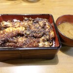 天ぷら 中山 - あなご天丼、しじみの味噌汁、ぬか漬け付