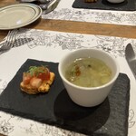 ガストロテカ ビメンディ - おつき出し、アサリのスープ