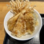 讃岐おうどん 花は咲く - ミニ鶏天丼▶︎天ぷら食べ応え最高