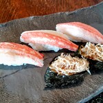 光る海 - ズワイ握り＆毛ガニ軍艦