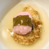 味あら井 - ふぐの白子と道明寺さくら餅