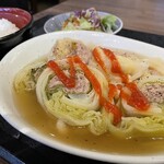 珈穂音 - ロールキャベツ定食(コンソメスープ仕立て)