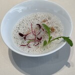 THE SURF OCEAN TERRACE - #錦爽鶏のソテー マッシュルームのフラン カプチーノ仕立て