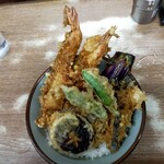 豊野丼 - 黄金丼（海老変更、野菜マイナス一品）1500円