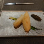 Restaurant L'Equateur - たけのこのフリット、行者にんにく