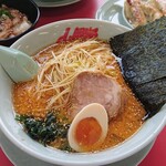 ラーメン山岡家 - 特製味噌ネギチャーシュー麺(味玉トッピング)