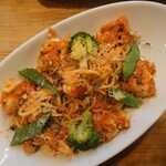 ボッチーノ - タラの白子のピリ辛パスタ♪空撮(*´・ω-)b