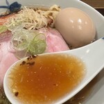 麺 みつヰ - 生姜そば中太手揉み麺・麺大盛・味玉