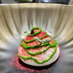 サンプリシテ - 苺のヨーグルトと春菊のピューレ