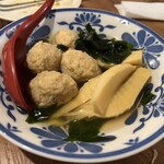 Kanamachi Seimen - 新物筍と鶏団子と若芽の炊き合わせ　450円