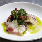 Marinated Awaji Island octopus and onions with exquisite coriander sauce