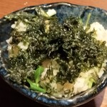 Kushiyaki To Osake Kammuri - 鶏茶づけには、岩海苔をのせて！山葵も効かせます。