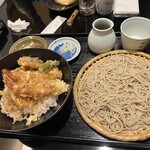 Nihombashi Yabu Kyuu - 天丼セット（麺大盛り）