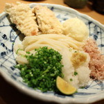 饂飩睛 - 鶏天と半熟玉天おろしぶっかけ☆