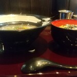 麺匠はな美 - 塩ラーメン原点麺半分＋ハーフ大山鶏の親子丼