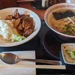 Nikomi Shokudou Marushiba - 醤油白湯麺Aセット