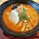 Ebisoba Ebisuke - 海老味噌HOT 3辛 880円　麺硬め