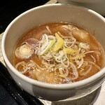 鶏 soba 座銀 - つけsoba スープ接写