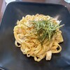 cafe juju - 魚介の明太子クリームパスタ。1180円。大盛200円。