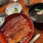 吉寅 - 鰻重と肝吸い、漬物