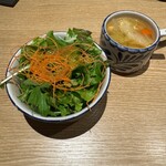横浜焼肉kintan - サラダとスープ