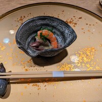 うなぎ 目白ぞろ芽 - 先付け「蛍烏賊の酢味噌和え」