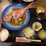 Oshoku Jidokoro Taku Zen - 金目鯛の煮付け定食(デカい！この日は大当たり)