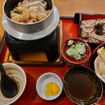 Ajino Mingei Udon - お蕎麦に天ぷらに釜めし、何とも欲張りな定食でした。