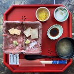 Ginza Negura - 和牛刺しとすき焼き　特上（お肉2倍）