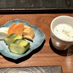 Yokohama Ribatei - お新香とスープ