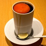 Tori Ryouri Shimizu - 新鮮な黄身醤油漬けの茶碗蒸し