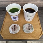 Kouyama Yuusui Coffee Sen - グリーンティー ＆ 神山湧水珈琲とやきもちセット