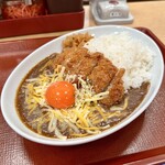 なか卯 - 和風カツカレー(ごはん大盛,こだわり卵,チーズ)
