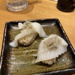 Sushi Sake Sakana Sugitama - これ好きすぎた(えんがわの昆布〆炙り)