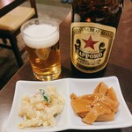 CHINESE IZAKAYA TORAI - サッポロラガー中瓶605円とお通し330円