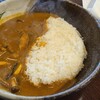 百番目のサル - インド風の茸カレー《普通盛》(税込900円)
具材は椎茸&占地、ベースはビーフカレーかな？
味わいはスパイシーで口の中で辛さが続く様なピリピリとした辛味があります
ライスは少し硬めに炊いた白ご飯でした