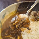 百番目のサル - インド風の茸カレー《普通盛》(税込900円)
      確かに辛いのですが辛さの向こうに複雑な旨みや玉葱の甘みも見え隠れし、家庭カレーとは異なるプロならでは味わいでした