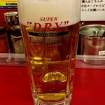 ラーメン山岡家 定禅寺通店 - 生ビール☆着卓＼(^o^)／　超冷え❄冷え❄では無かったですが普通に美味しい１杯(๑´ڡ`๑)