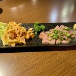 濱放者 - ★上ミノと牛ハツの刺身風
      これはココに来たら是非食べて欲しい逸品！
      素材は勿論だけど、味付けが最高！
      大将の腕が光る逸品♪
      極ウマ♡