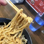 大阪 豚豚 - 混ぜ後麺リフト
