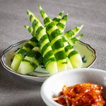 Green onion miso cucumber