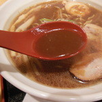 麺処 龍仁 - 20140125　醤油ラーメンのスープ