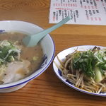 ラーメン大学 - 味噌らーめん（６００円）と、すじ炒め（６００円）